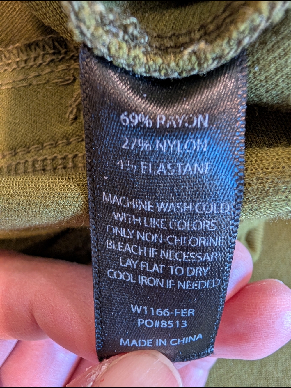 Betabrand Olive Green Faux Button-skinny Dress Pant. - Picture 2 of 8